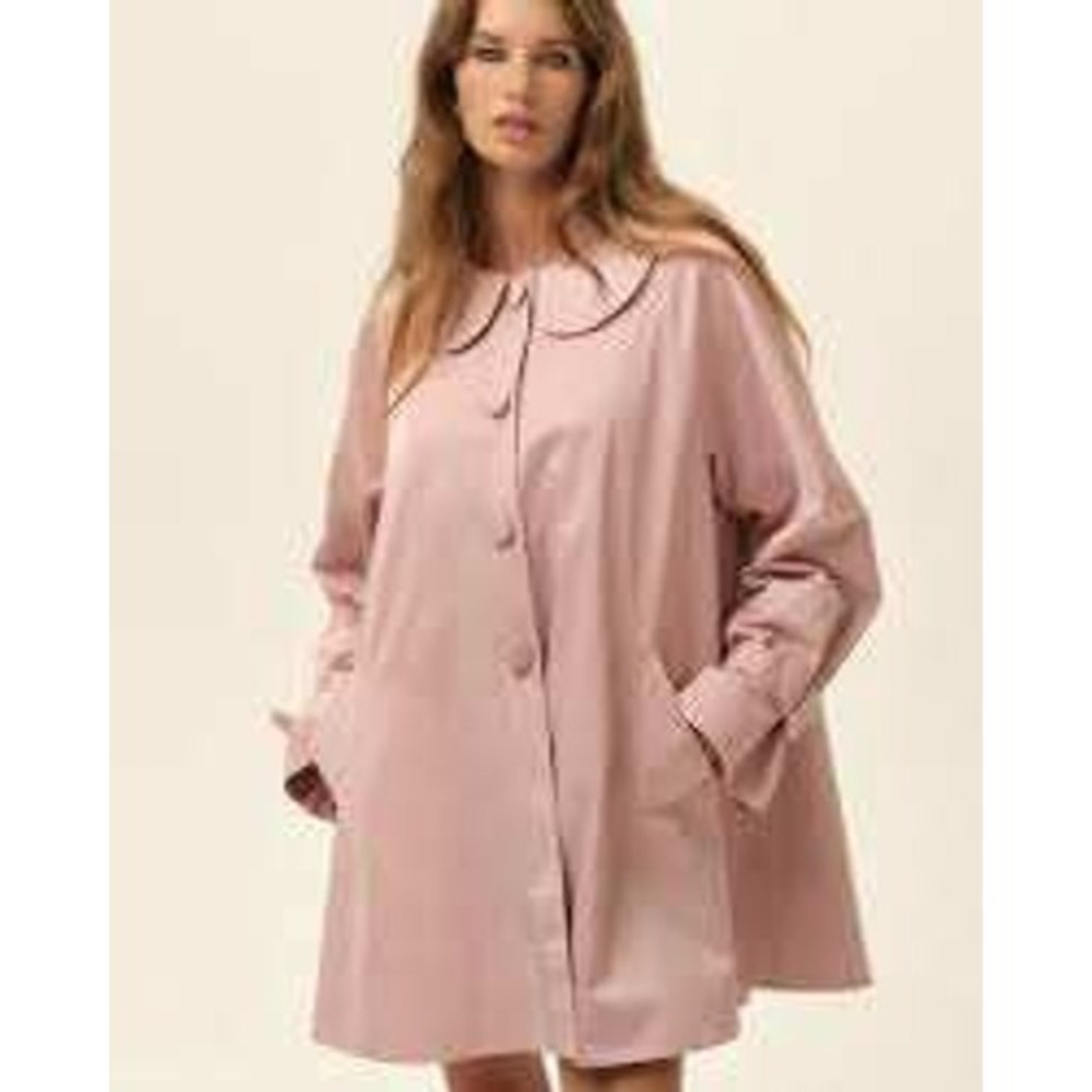For Love & Lemons Bridget Peter Pan Collar Swing Coat Women XS Pink